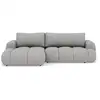 Image de Yulin - canapé d'angle gauche 4 places convertible avec coffre en tissu bouclette - best mobilier - gris clair YULIN