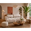 Image de Yulin - Canapé D'angle Gauche 4 Places Convertible Avec Coffre En Tissu Bouclette - Beige