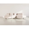Image de Margaux - Canapé D'angle Droit 5 Places Convertible Avec Coffre Et Têtières Réglables En Velours Texturé - Beige