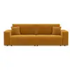 Image de Nicole - canapé droit 4 places convertible avec coffre en tissu - best mobilier - jaune NICOLE