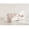 Image de Nicole - Canapé Droit 4 Places Convertible Avec Coffre En Tissu - Taupe