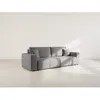 Image de Nicole - Canapé droit 4 places convertible avec coffre en tissu - Gris