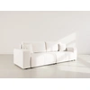 Image de Nicole - Canapé Droit 4 Places Convertible Avec Coffre En Tissu - Beige