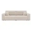 Image de Nicole - canapé droit 4 places convertible avec coffre en tissu - best mobilier - beige NICOLE