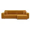 Image de Nicole - canapé d'angle réversible 5 places convertible avec coffre en tissu - best mobilier - jaune NICOLE