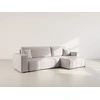 Image de Nicole - Canapé D'angle Réversible 5 Places Convertible Avec Coffre En Tissu - Gris Clair