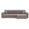 Image de Nicole - canapé d'angle réversible 5 places convertible avec coffre en tissu - best mobilier - gris clair NICOLE