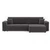 Image de Nicole - canapé d'angle réversible 5 places convertible avec coffre en tissu - best mobilier - gris NICOLE