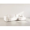 Image de Nicole - Canapé D'angle Réversible 5 Places Convertible Avec Coffre En Tissu - Beige