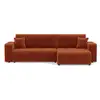 Image de Nicole - canapé d'angle réversible 5 places convertible avec coffre en tissu - best mobilier - rouille NICOLE