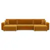 Image de Nicole - canapé panoramique en u 7 places convertible avec coffre en tissu - best mobilier - jaune NICOLE