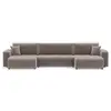 Image de Nicole - canapé panoramique en u 7 places convertible avec coffre en tissu - best mobilier - gris clair NICOLE