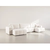 Image de Nicole - Canapé Panoramique En U 7 Places Convertible Avec Coffre En Tissu - Beige