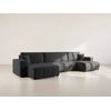 Image de Nicole - Canapé Panoramique En U 7 Places Convertible Avec Coffre En Tissu - Gris Anthracite