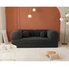 Image de Nebula - Canapé 3 places convertible en velours texturé - Gris