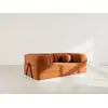 Image de Nebula - Canapé 3 Places Convertible En Velours Texturé - Terracotta