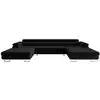 Image de Ayden - canapé panoramique en u 7 places convertible avec coffre et têtières réglables en tissu - best mobilier - noir AYDEN