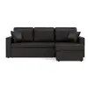 Image de Cyrus - canapé d'angle réversible 4 places - convertible avec coffre - en simili - best mobilier - noir CYRUS