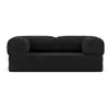 Image de Poppy - canapé 3 places convertible en velours côtelé - lisa design - noir POPPY