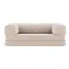 Image de Poppy - canapé 3 places convertible en velours côtelé - lisa design - beige POPPY