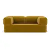 Image de Poppy - canapé 3 places convertible en velours côtelé - lisa design - jaune POPPY