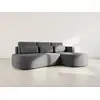 Image de Mahina - Canapé D'angle Droit 4 Places Convertible Avec Coffre En Tissu Texturé - Gris Anthracite