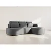 Image de Mahina - canapé dangle droit 4 places convertible avec coffre en tissu texturé - Gris Anthracite