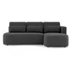 Image de Mahina - canapé d'angle droit 4 places convertible avec coffre en tissu texturé - lisa design - gris anthracite MAHINA