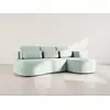 Image de Mahina - Canapé D'angle Droit 4 Places Convertible Avec Coffre En Tissu Texturé - Bleu