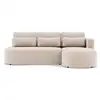 Image de Mahina - canapé d'angle droit 4 places convertible avec coffre en velours côtelé - lisa design - beige MAHINA