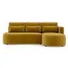 Image de Mahina - canapé d'angle droit 4 places convertible avec coffre en velours côtelé - lisa design - jaune MAHINA