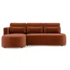 Image de Mahina - canapé d'angle gauche 4 places convertible avec coffre en velours côtelé - lisa design - terracotta MAHINA