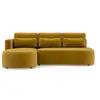 Image de Mahina - canapé d'angle gauche 4 places convertible avec coffre en velours côtelé - lisa design - jaune MAHINA