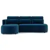 Image de Mahina - canapé d'angle gauche 4 places convertible avec coffre en velours côtelé - lisa design - bleu MAHINA