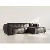 Image de Curtis - canapé dangle droit 4 places en simili - Noir