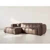 Image de Curtis - canapé dangle gauche 4 places en simili - Marron