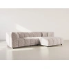 Image de Curtis - Canapé D'angle Droit 4 Places Avec Accoudoir En Tissu Texturé - Taupe