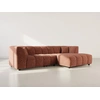 Image de Curtis - Canapé D'angle Droit 4 Places Avec Accoudoir En Tissu Texturé - Terracotta