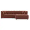 Image de Curtis - canapé d'angle droit 4 places avec accoudoir en tissu texturé - lisa design - terracotta CURTIS