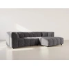 Image de Curtis - Canapé D'angle Droit 4 Places Avec Accoudoir En Tissu Texturé - Gris Foncé