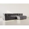Image de Curtis - canapé dangle droit 4 places avec accoudoir en tissu texturé - Gris foncé