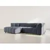 Image de Curtis - Canapé D'angle Gauche 4 Places Avec Accoudoir En Tissu Texturé - Bleu