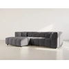 Image de Curtis - Canapé D'angle Gauche 4 Places Avec Accoudoir En Tissu Texturé - Gris Foncé