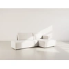 Image de Topaze - Canapé D'angle Droit 4 Places Convertible Avec Coffre En Velours Côtelé - Beige