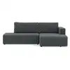 Image de Topaze - canapé d'angle droit 4 places convertible avec coffre en velours côtelé - best mobilier - gris foncé TOPAZE