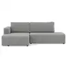 Image de Topaze - canapé d'angle gauche 4 places convertible avec coffre en velours côtelé - best mobilier - gris clair TOPAZE