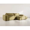 Image de Rebecca - Canapé D'angle Droit 4 Places Convertible Avec Coffre En Velours Texturé - Vert Olive