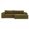 Image de Rebecca - canapé d'angle droit 4 places convertible avec coffre en velours texturé - best mobilier - vert olive REBECCA