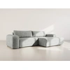 Image de Rebecca - Canapé D'angle Droit 4 Places Convertible Avec Coffre En Velours Texturé - Gris