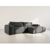 Image de Rebecca - Canapé D'angle Droit 4 Places Convertible Avec Coffre En Velours Texturé - Gris Anthracite